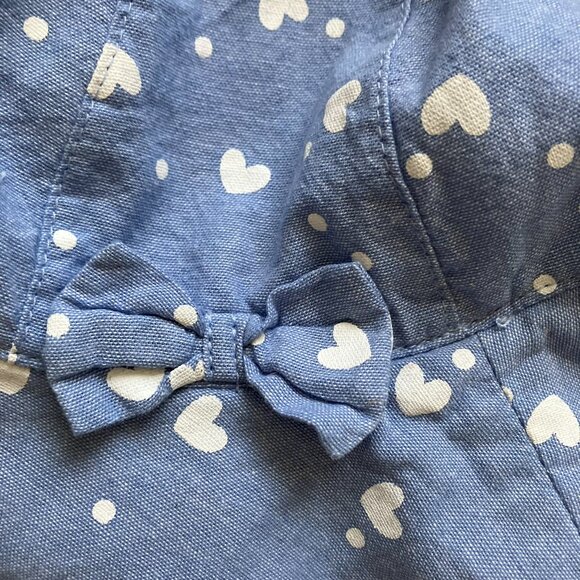 Joe Fresh Toddler Sunhat 12-24M | Blue Hearts Bow EUC - Picture 2 of 8